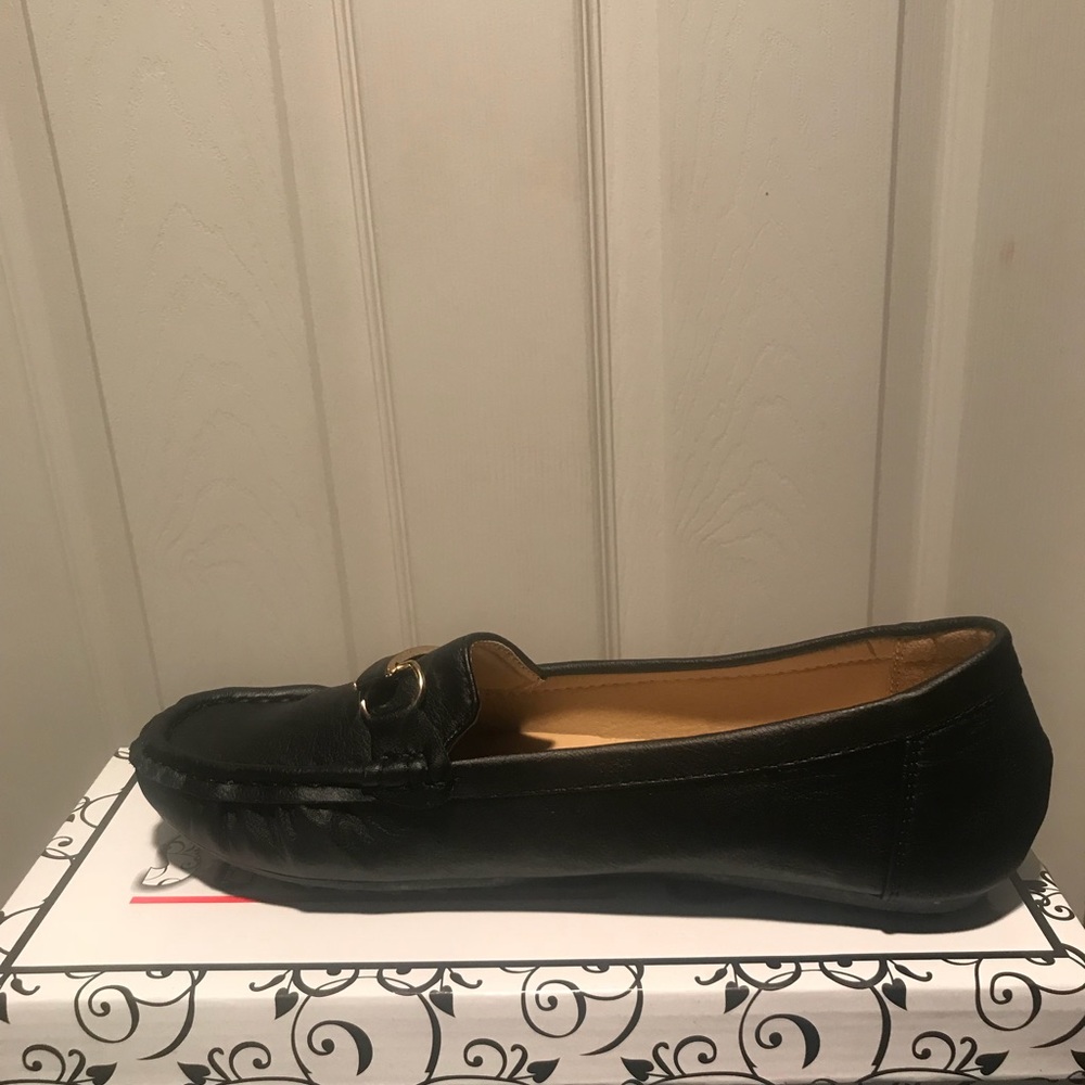 Black loafer shoe